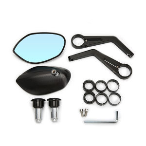 CNC Aluminum Black Motorcycle Bar End Mirrors Side 22MM 7/8" Handlebar Mirror Universal Rear View For Street Bike Cafe Racer