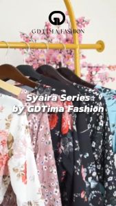 GDTIMA Dress Bunga Wanita Lengan Panjang Floral Dress Elegant Dress Kondangan/Long dress