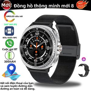 Đồng Hồ Thông Minh New Watch 8 NFC 2025 Theo Dõi Nhịp Tim Oxy Máu/giấc Ngủ Sức Khỏe Gọi Bluetooth Chống Nước Thiết Bị Theo Dõi Thể Dục Dành Cho Android Và iOS