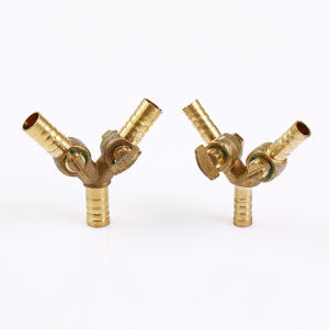 Fit Hose Inner Diameter 8mm 10mm Barbed Y 3 Ways Brass Shut Off Valve Gas Valves For Fuel Air Gas
