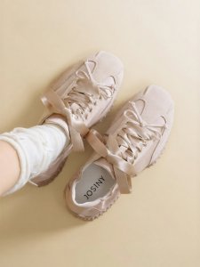 Josiny | New Fashionable Summer Bow Thick Heel Height-increasing Casual Shoes