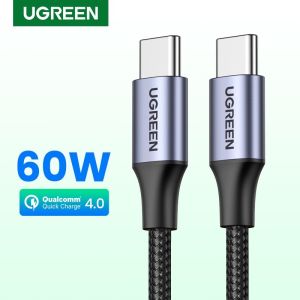 Cáp Sạc Nhanh 60W Ugreen 50150 - USB C to USB C - 3A - Bọc Nylon - 1M - USB 2.0