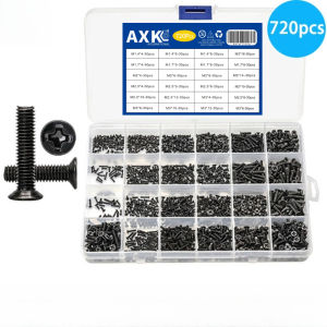 720pcs Carbon Steel Cross-recessed Self-tapping Machine Screws M1.4 M1.7 M2 M2.5 M3 KM for Cross-machine Wire Application