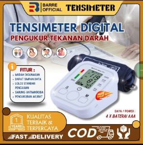tensimeter digital alat pengukur tekanan darah dual power dengan suara