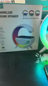 NEWEST Bluetooth Speaker 15W Wireless Charger Smart Speaker LED Atmosphere RGB Light Desk Lamp Night Light BT2301