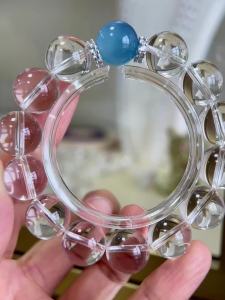 Montagne Jewelry Original Design Fine Jewellery Natural 14mm White Crystal Aquamarine Bracelets