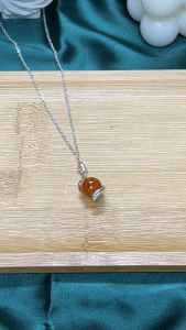 MILLENNE Multifaceted Baltic Amber Goblet Silver Pendant with 925 Sterling Silver (MLP-01)
