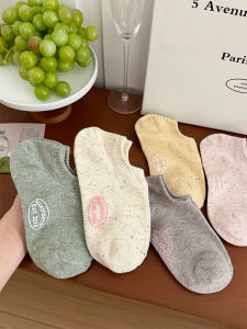 Colorful Dot Cotton Boat Socks Womens Pure Cotton Non-Slip Summer Thin Invisible Short Socks Breathable Moisture Wicking