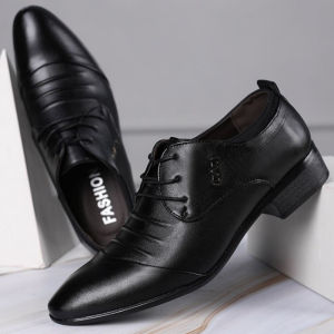Mens Leather Shoes Business Formal Wear Casual Mens Shoes Wedding Shoes Professional Flats Students Bright Pointed plus Size Shoes