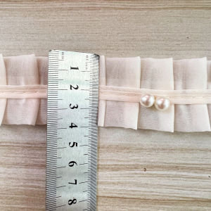 ผ้าชีฟองพับสไตล์ฝรั่งเศสสำหรับทำเสื้อผ้า DIY ตกแต่งขอบลูกไม้และแขน ผ้าฝ้ายผสมโพลีเอสเตอร์