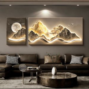 RUIBAHAO | Luxury 3D Textured Wall Art for Living Room