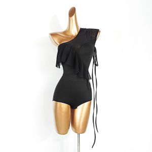 YJFY Dance | Adult Latin Dance Outfit Off-Shoulder Tie One-Piece