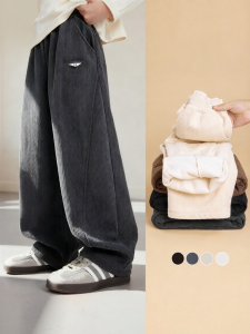 ZOSEE | Flannel Corduroy Pants For Boys New 2025 Warm Winter Large Kids Sabre Pant