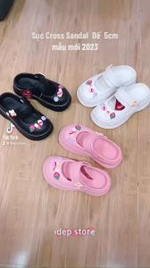 Dép sục CROSS nữ đế cao dày 5cm giày sục SANDAL bánh mì SL073