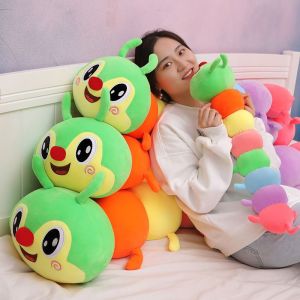 60-160cm Lovely Soft Colorful Caterpillar Plush Toy Pillow Kids Children Stuffed Plush Toys Worm Soft Plush Doll Birthday Gift