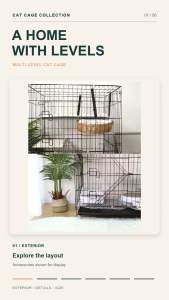 COD Portable Cat Cage Pet House Indoor Collapsible Cat Villa 4 Layer Foldable Sturdy for Cats Home Use