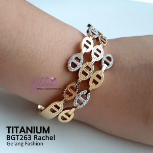 Gelang Ori Titanium Rachel Mata Elegan Mewah Awet Anti Karat Perhiasan Fashion Import Premium bgt263