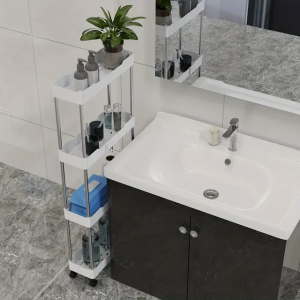 3 ชั้น HOStorage T1 ชั้นวางของแบบมีล้อ ชั้นวางของอเนกประสงค์แบบมุม