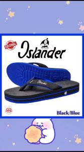Islander Black/Blue Mens non-slip rubber soles 100% Authentic and Original Colored slippers/Flipflops (Makapal)