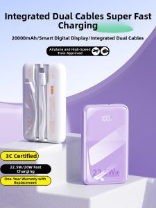 Jipingfan | Aircraft-Approved CCC Certified Power Bank 20000mAh with Built-in Cable