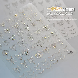 Luxurious Bohemian Nail Art Stickers Pearl Butterfly Embossed Gold Foil Design French Style Nail Decorations for Any Occasion