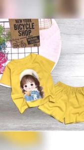 Bộ bé gái hình cô gái tóc nón xoăn cho bé gái siêu xinh cho bé 6-24kg.BGL49.