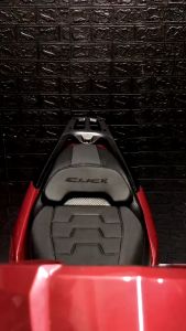 Black Camel Back Seat for CLICK 125/150  V1 V2 with Embroid Logo and Carbon Leather Motorcycle Seat Design Deluxe Comfort Seat