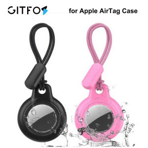 GITFOS AirTag Holder With Strap Waterproof Scratch Resistant 360-Degree Protection Airtag Keychain Accessories Air Tag Case