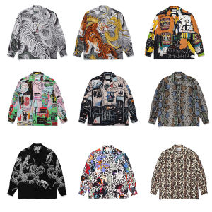 Wacko Maria 23ss Tim Lehi Tiger Leopard Print Serpentine Florals Hawaiian Casual Long Sleeves Shirt