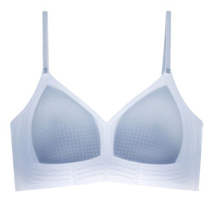 Miiow | Cat Woman Seamless Ice Silk Bra Thin Gathered Anti-Sagging Breathable Summer Underwear For Young Women V-Neck Nylon Fabric