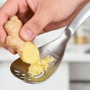 5 in1 Multi-Function Cooking Spoon With Potato Masher Cooking Spoon Egg Yolk Separator Grater Plate Bottle Opener Slotted Spoon 304 Stainless Steel