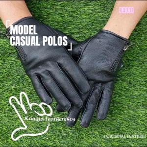 Sarung Tangan Kulit Slimfit Full Jari Resleting