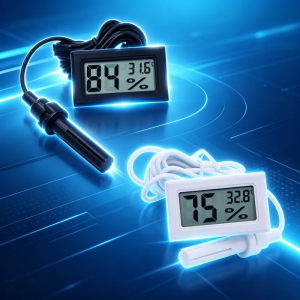 Embedded Digital Thermometer Hygrometer with External Wire Probe High Precision Electronic Humidity Temperature Meter Greenhouse
