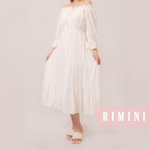 RIMINI - Dress Wanita Ruffle Maxi Flowy Sabrina Dinner S-L- Bora Dressi 21021