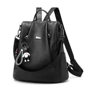 Casual Soft Leather Dual-Use Shoulder Bag Womens Autumn Winter New Style Korean Version Oxford Cloth Backpack Versatile Travel Bag Trendy