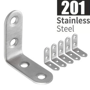 6Pcs Stainless Steel 90 Degree Angle L Shaped Bracket 40mm X 40mm X 16mm Corner Brace Joint Bracket Fastener Heavy Duty Metal