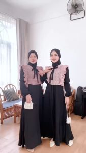 EmmaQueen - Outfit Asa Vest Brukat Cantik Tali Samping