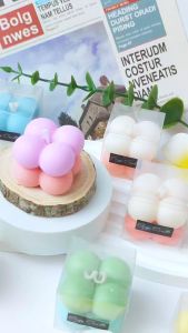 Nến thơm Rubik thiên nhiênnến Decor màu Pastel tặng kèm hộp bảo vệ
