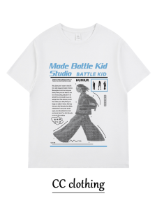 เสื้อยืดคอกลมแขนสั้นผ้าฝ้ายแท้พิมพ์ลายสไตล์อเมริกันสำหรับผู้ชายและผู้หญิง ทรงหลวม ใส่สบาย ฤดูร้อน 2023