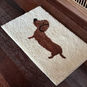 VIKAMA Dachshund Print Bath Mat Anti Slip Water Absorbent Quick Dry Floor Mat Bathroom Bedroom Home Decoration