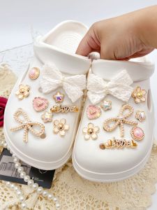 18 pieces of white ABS pearl bow pink round ABS pearl love white flowers pentacle letter love button DIY decoration suitab