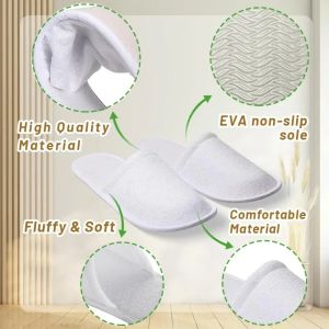 5/10/20Pair Spa Slippers of Brushed Plush Closed-toe Disposable Slippers for Men and Women Suitable for Families Guest Hotel Tra
