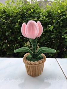 bunga kawat bulu model tulip/bunga kawat bulu pot mini/flower pot/pipe cleaner/kawat bulu mercy/bunga tulip kawat bulu/bunga hias kawat bulu/bunga hias