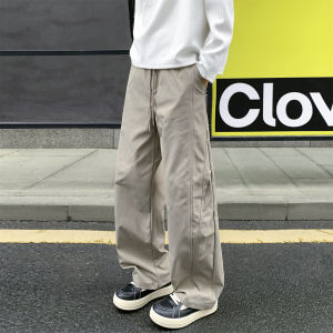 กางเกงขายาวทรงหลวมสไตล์อเมริกันสำหรับผู้ชาย ทรงตรง ทรงหลวม กางเกงขายาวทรงหลวมสำหรับฤดูใบไม้ร่วงและฤดูใบไม้ผลิ CleanFit กางเกงขายาวทรงลำลองสำหรับผู้ชาย ทรงหลวม ทรงตรง