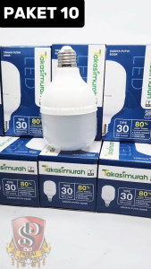 (ISI 10 PCS) Lampu LED 30 Watt Takasimurah SNI Bohlam LED Putih Super Terang E27 30 WATT Takasimurah Paket isi 10 pcs