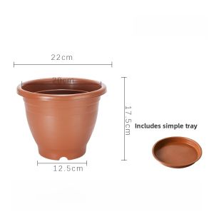 Thickened Plastic Flower Pots for Living Room Large Size AV Type round Edge Red Colored Plant Pots Suitable for Indoor And Outdoor