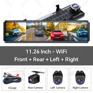 OBDPEAK A8 4CH 11.26 Rearview Mirror Dash Cam 4K FrontRear and Side(Left Right) FHD 3*1080P Blind Spot Assist ADAS WIFI