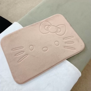 Coral Fleece Floor Mat Kitty Rectangle Mat Soft 40x60cm Memory Foam