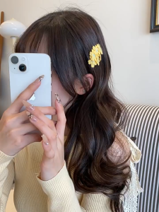 Jepitan Rambut Bunga Sakura Sulaman Tangan Warna-Warni Lembut (Sepasang isi 2pcs)