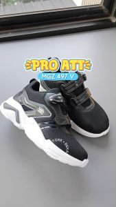Sepatu Sekolah Anak Lelaki Perempuan TK SD Kelas 1 2 3 4 Pro ATT MGZ 497 Hitam Putih Perekat Magnet